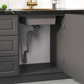 Мойка кухонная Reflexion Iseo 40-BL RX2240BL оружейная сталь